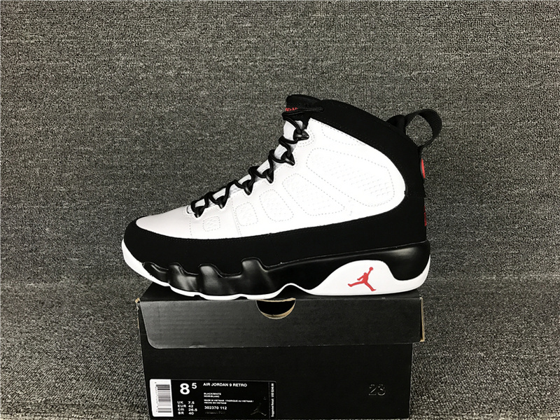 Air Jordan 9 White Black Red 302370 112